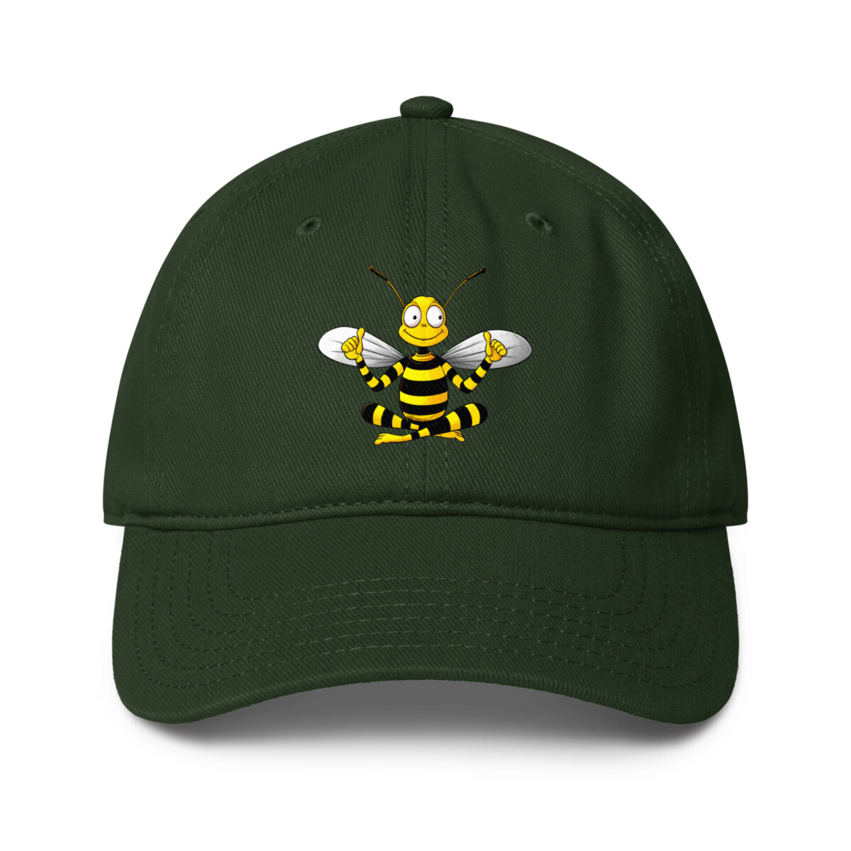 Yoga Biene Baseball Cap Dunkelgruen