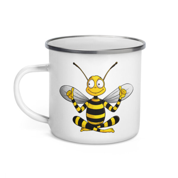 Yoga Bienen Camping Tasse Emaille