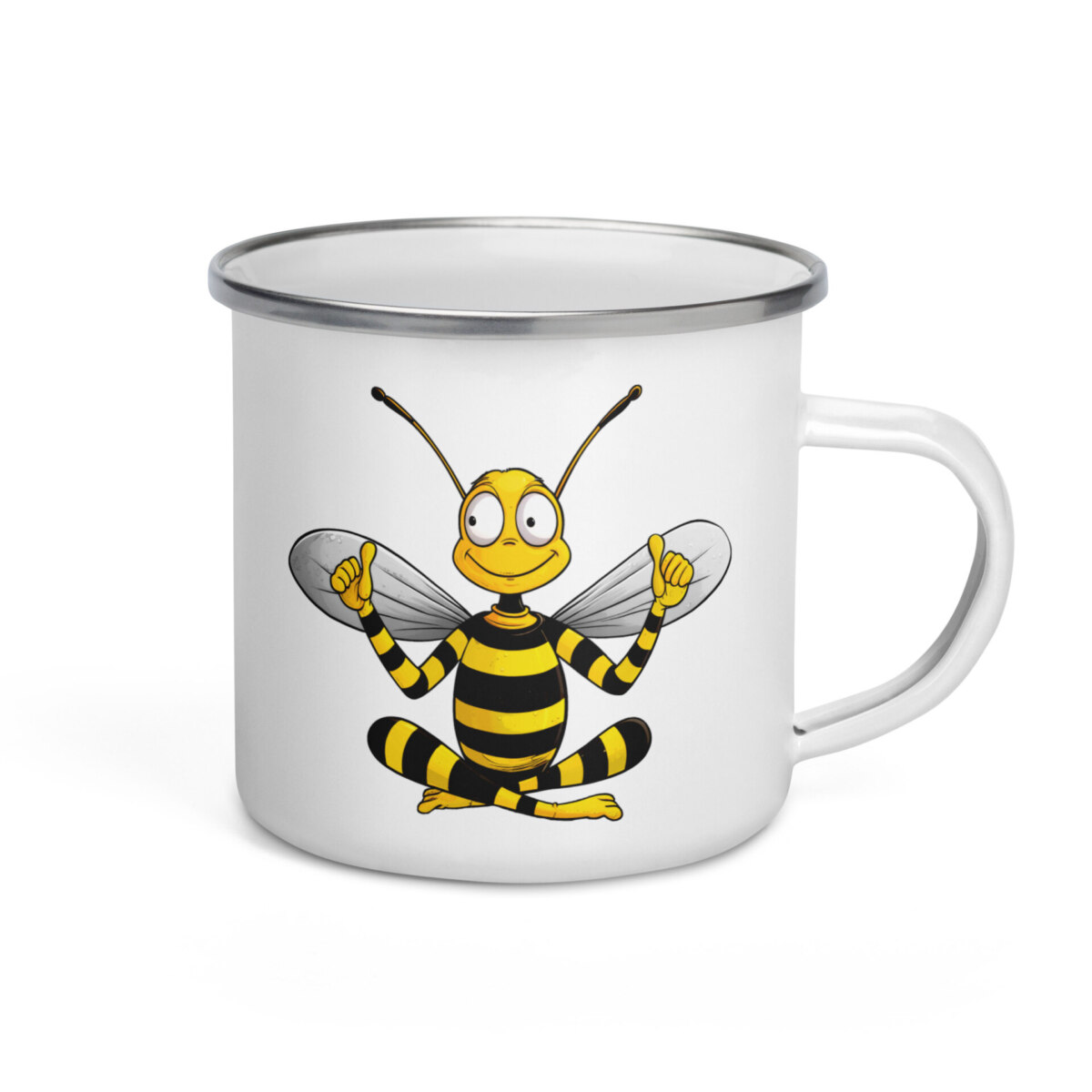 Yoga Bienen Camping Tasse Emaille