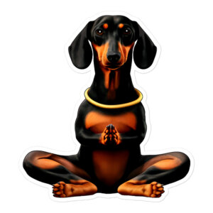 Yoga Doga Dackel Aufkleber