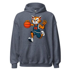 Basketball Katze Maenner Kapuzenpulli Heather Sport Dark Navy