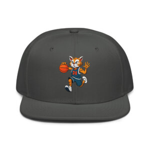 Basketball Katze Snapback Cap Anthrazitgrau