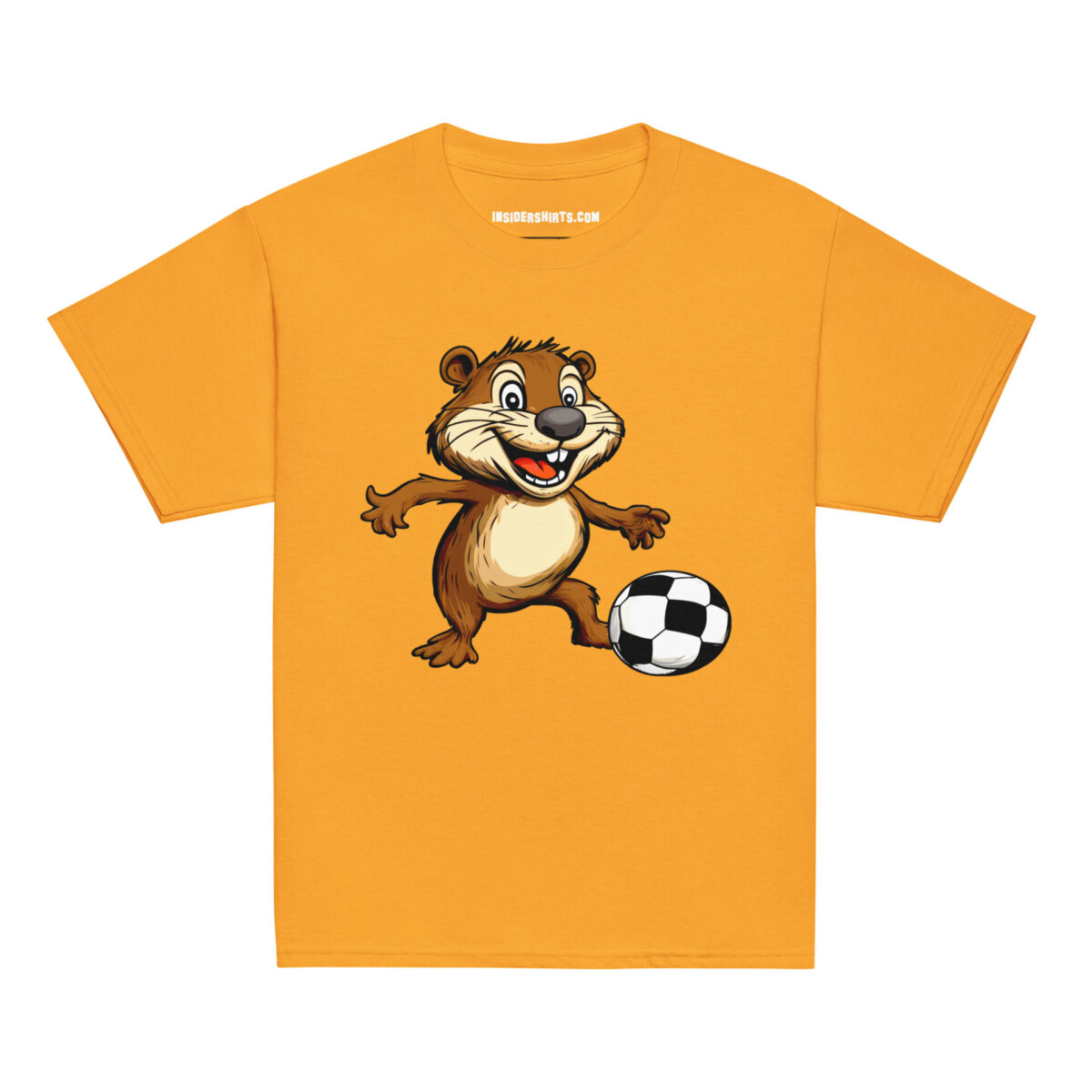 Biber Fussball Kinder T Shirt Gold