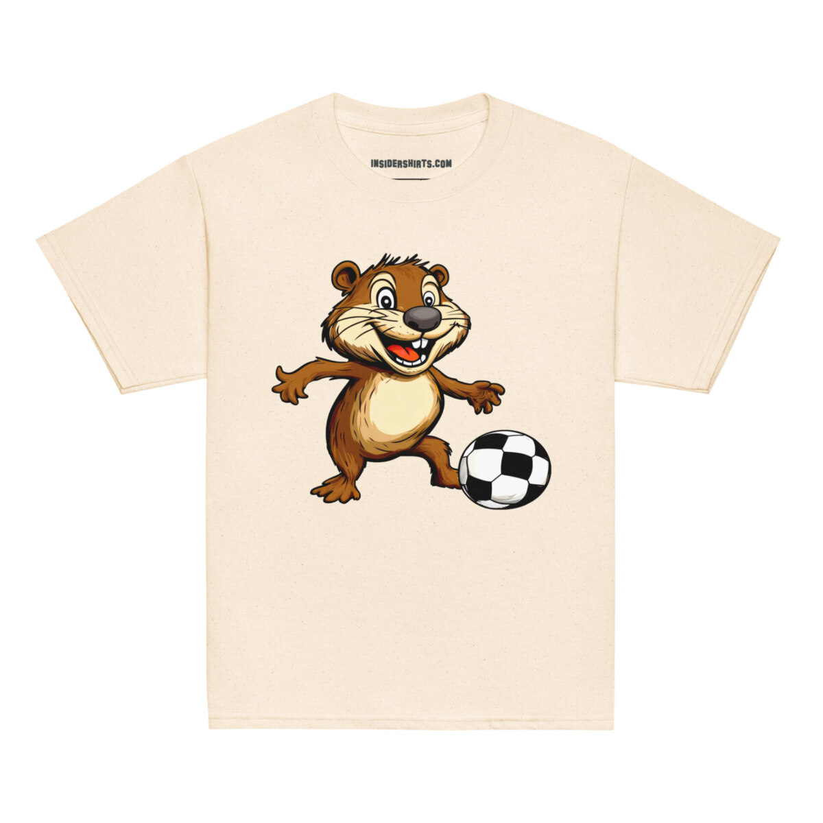 Biber Fussball Kinder T Shirt Natuerlich