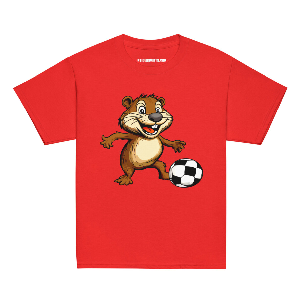 Biber Fussball Kinder T Shirt Rot