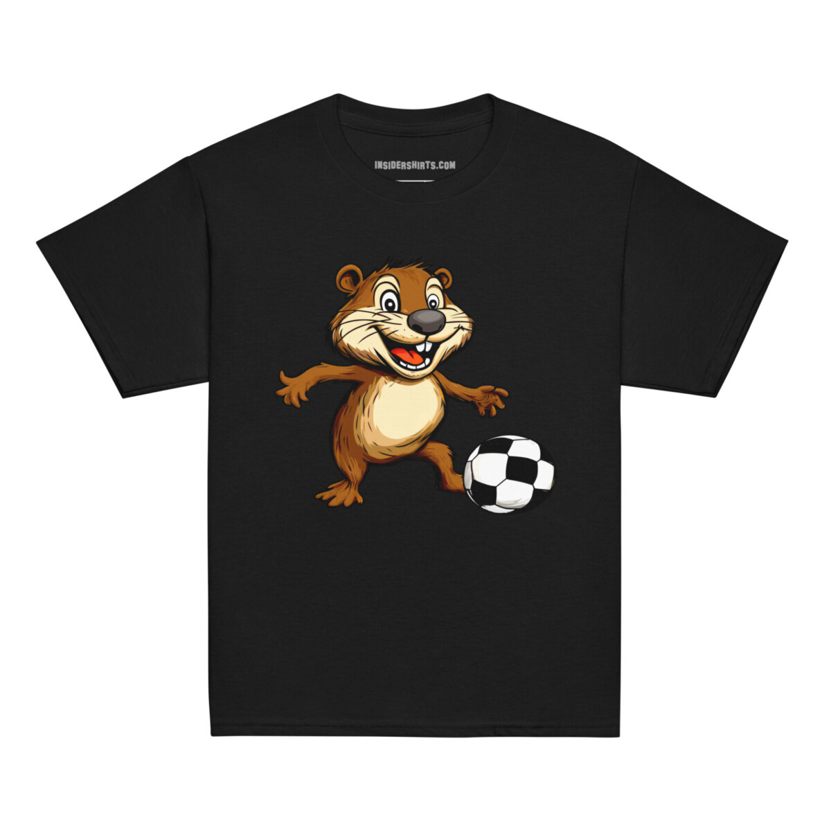 Biber Fussball Kinder T Shirt Schwarz