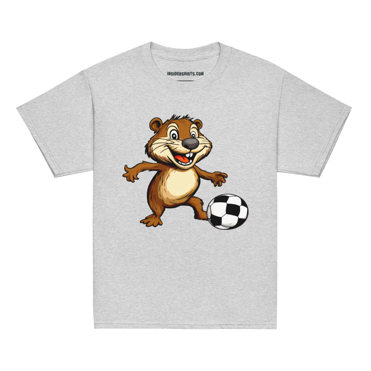 Biber Fussball Kinder T Shirt Sportgrau