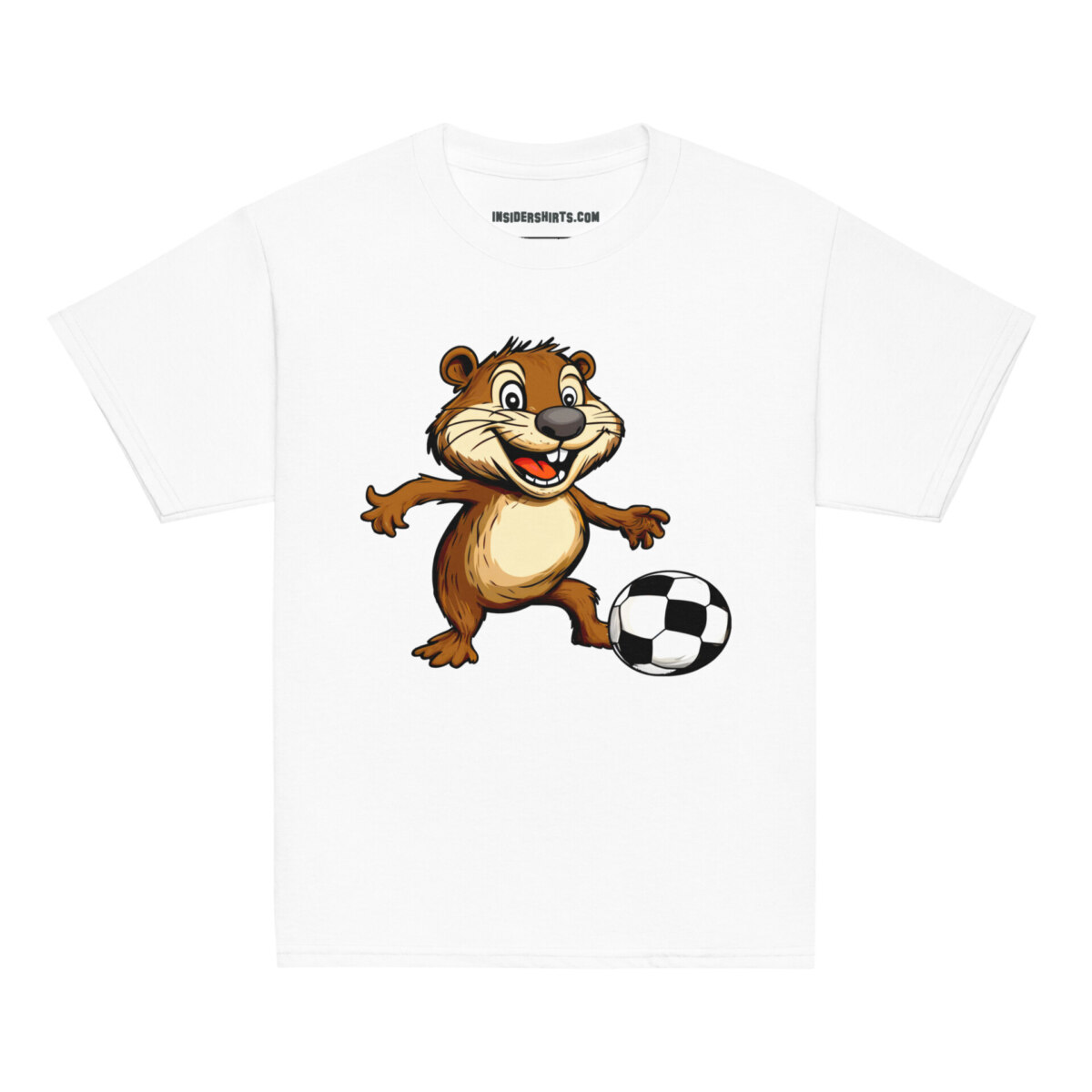 Biber Fussball Kinder T Shirt Weiss