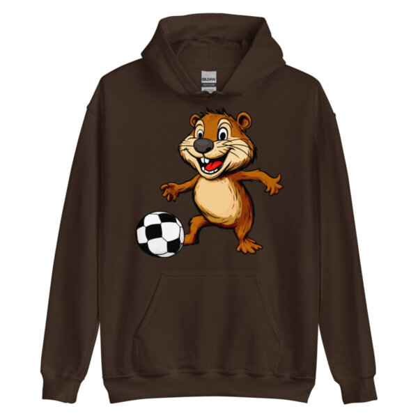 Fussball Biber Maenner Kapuzenpulli Dunkle Schokolade