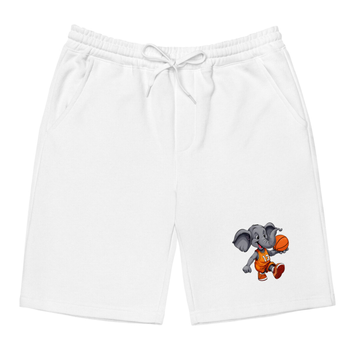 Basketball Elefanten Fleece Shorts Weiss
