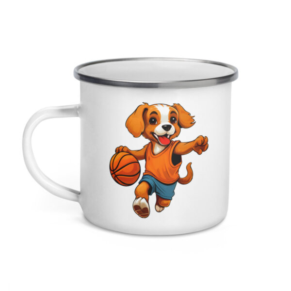 Basketballer Hund Camping Tasse Emaille