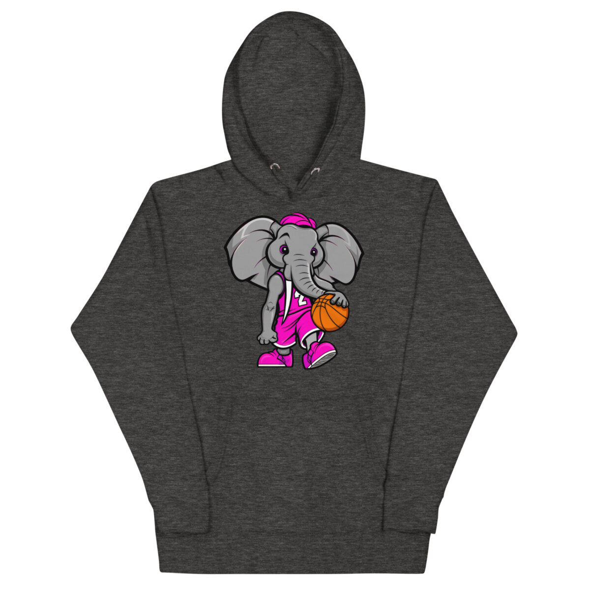 Elefant Basketballer Frauen Kapuzenpulli Charcoal Heather