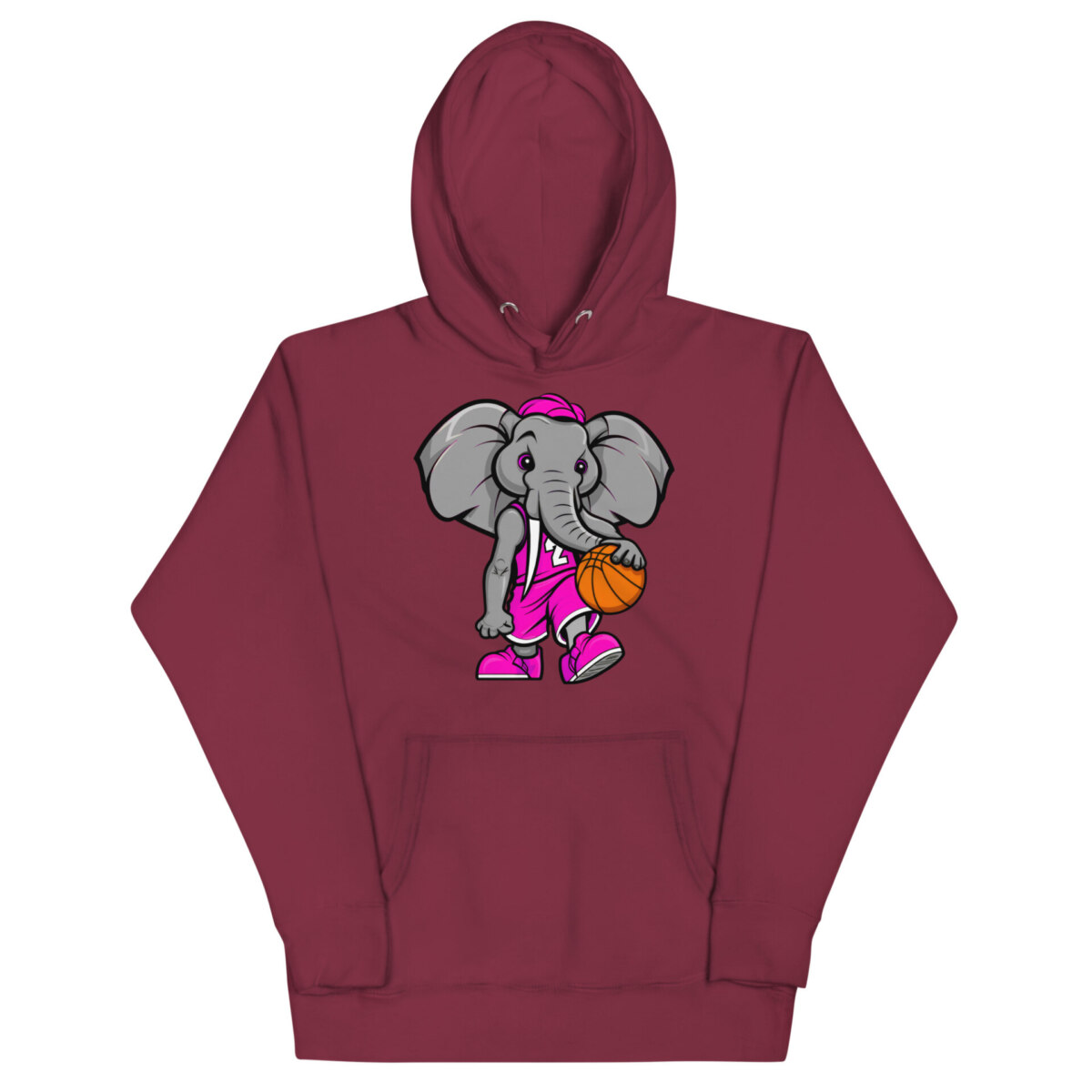 Elefant Basketballer Frauen Kapuzenpulli Kastanienbraun