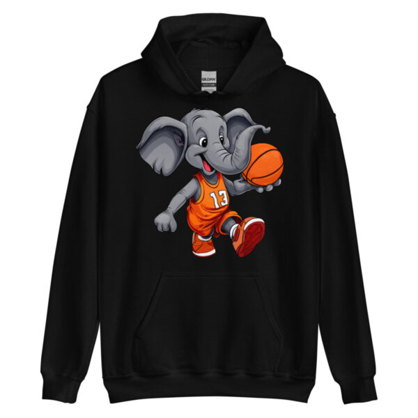 Elefanten Basketball Maenner Kapuzenpulli Schwarz