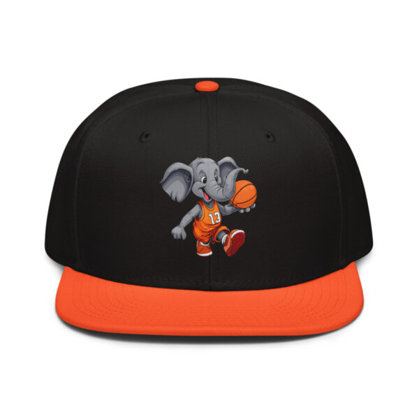 Elefanten Basketball Snapback Cap Orange Schwarz Schwarz