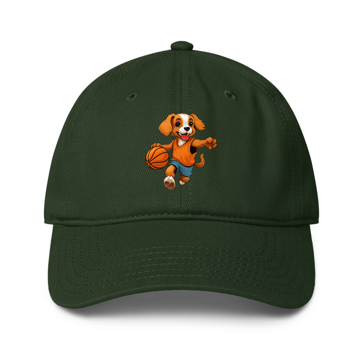 Hund Basketballer Baseball Cap Dunkelgruen