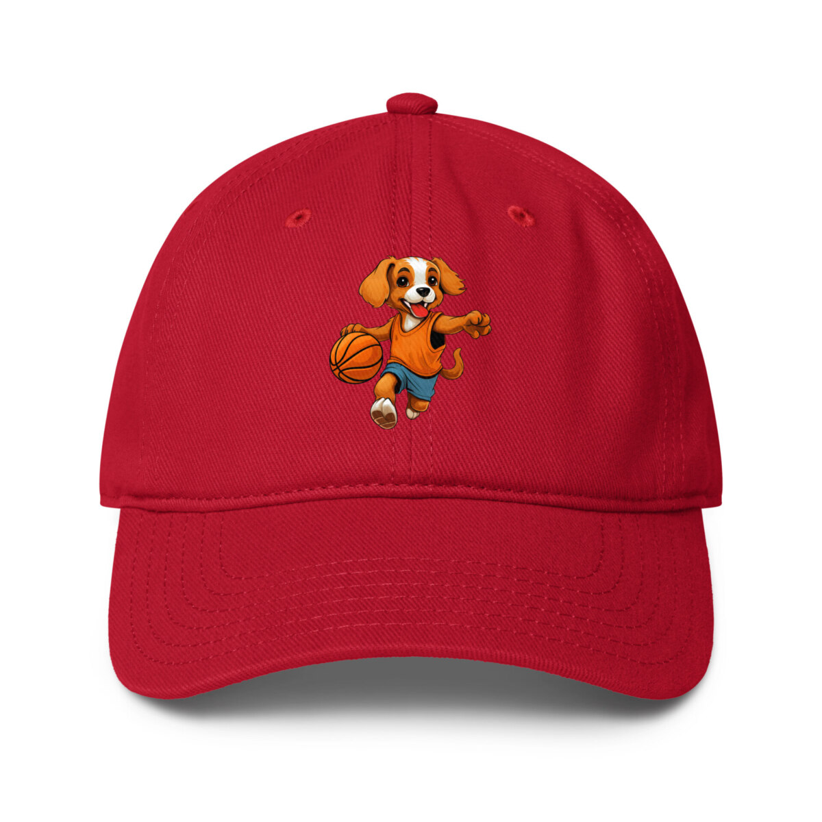 Hund Basketballer Baseball Cap Rot