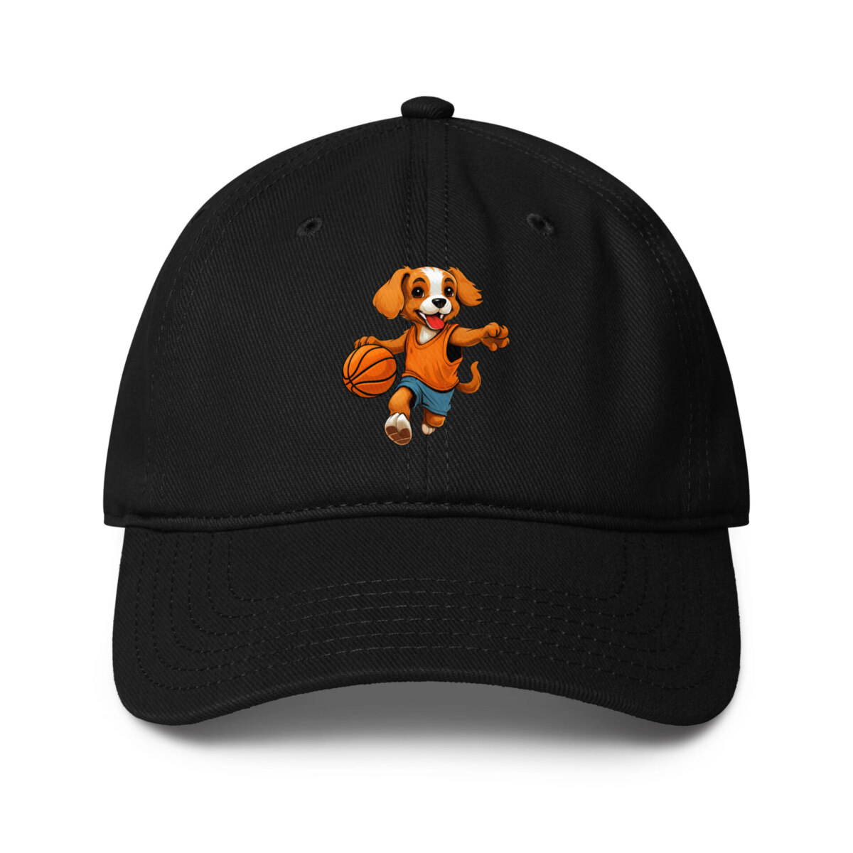 Hund Basketballer Baseball Cap Schwarz
