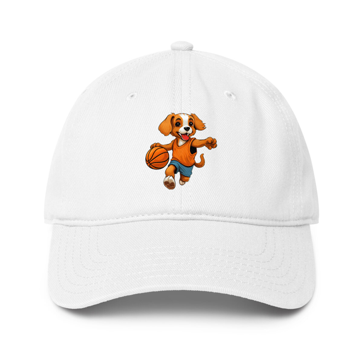 Hund Basketballer Baseball Cap Weiss