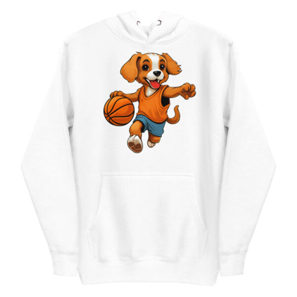 Hund Basketballer Frauen Kapuzenpulli Weiss