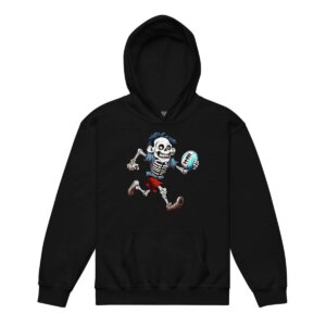 Rugby Skelett Kinder Kapuzenpulli Schwarz