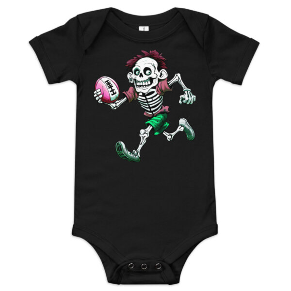 Skelett Rugby Babybody Schwarz