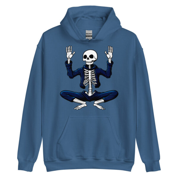 Skelett Yogi Maenner Kapuzenpulli Indigoblau