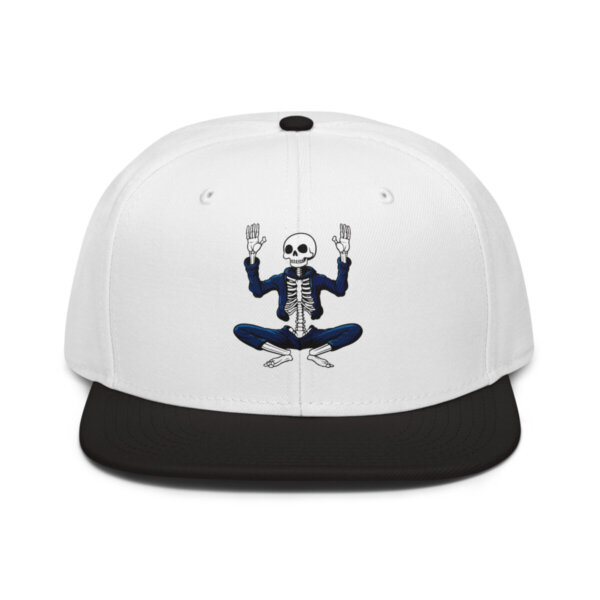 Skelett Yogi Snapback Cap Schwarz Weiss Weiss