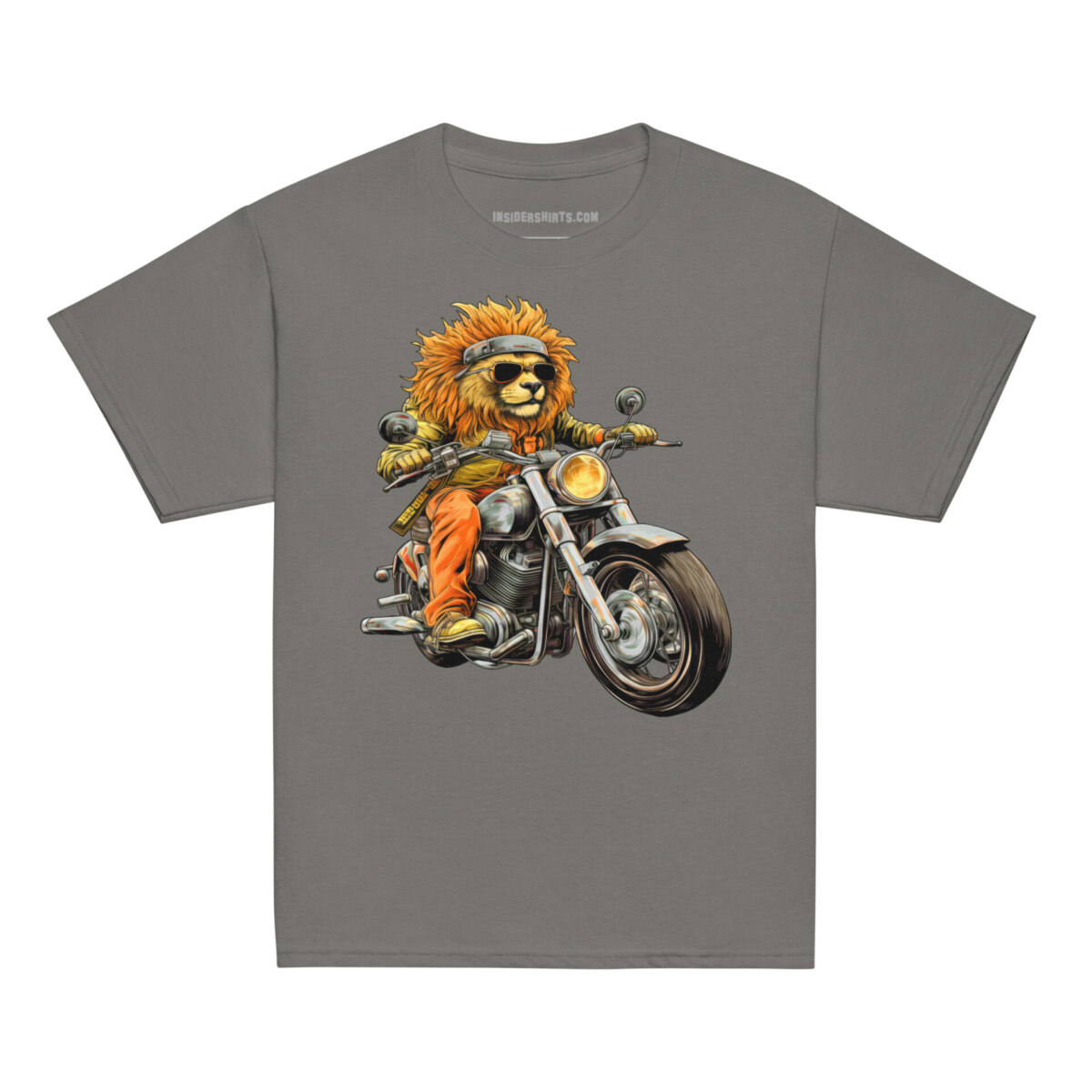 Loewen Motorrad Kinder T Shirt Holzkohle