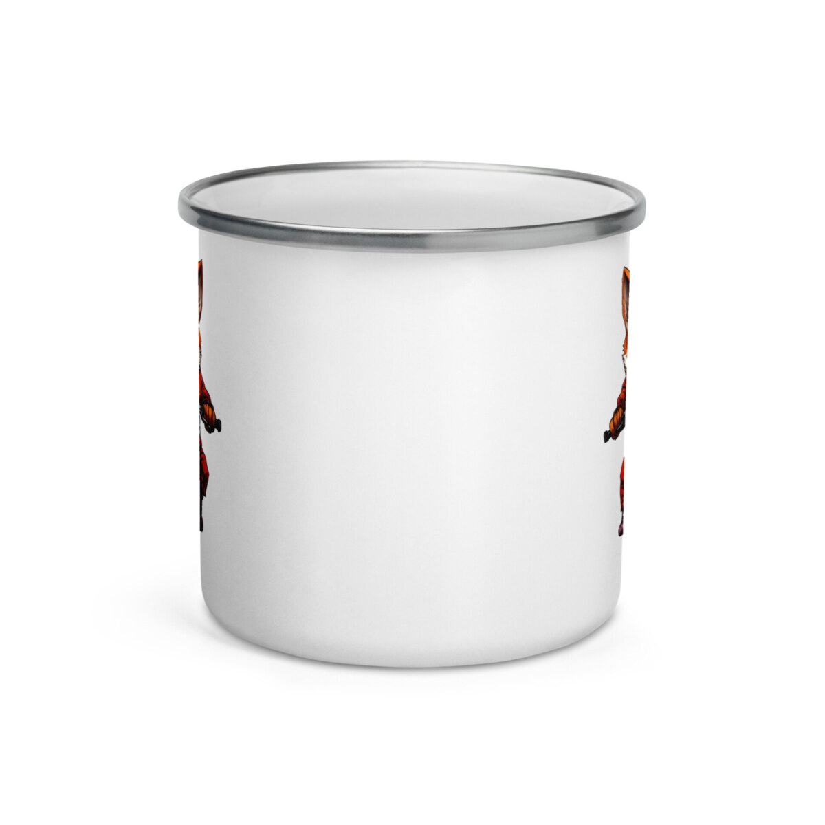 Motorrad Fuchs Camping Tasse Emaille