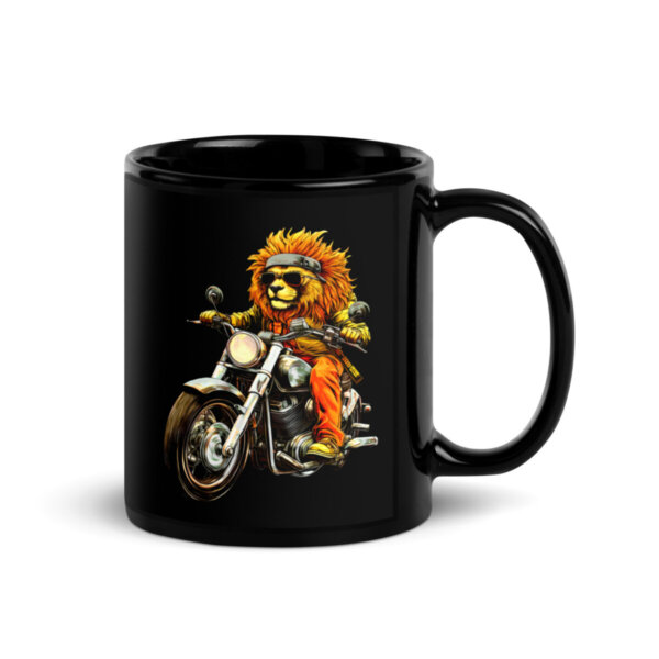 Motorrad Loewen Tasse Schwarz