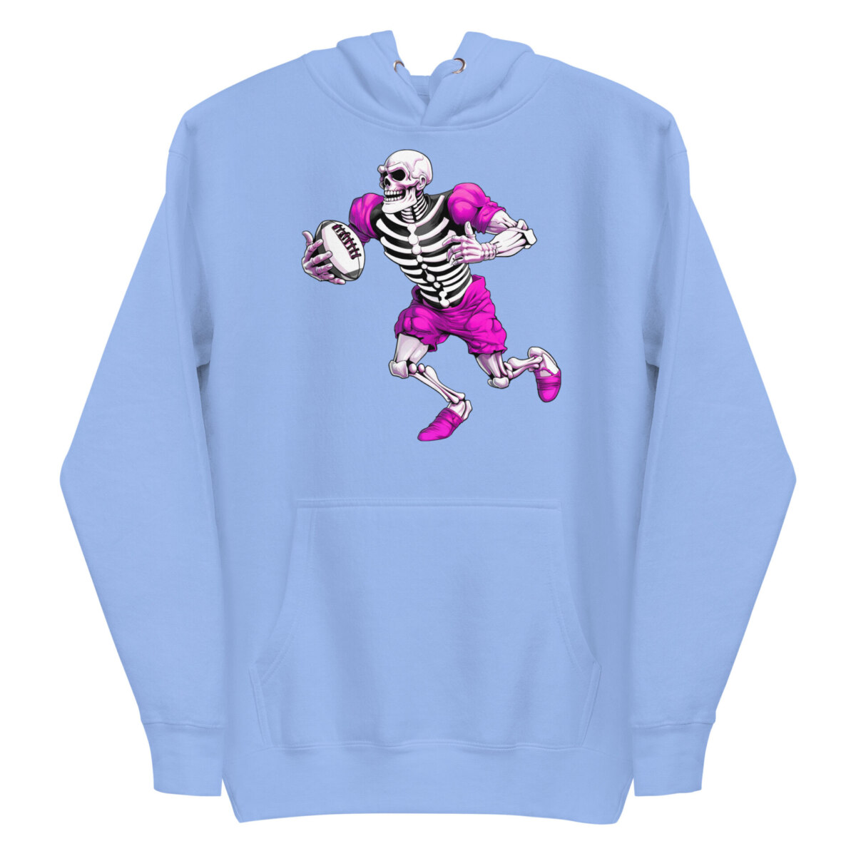 Rugby Skelett Frauen Kapuzenpulli Carolina Blau