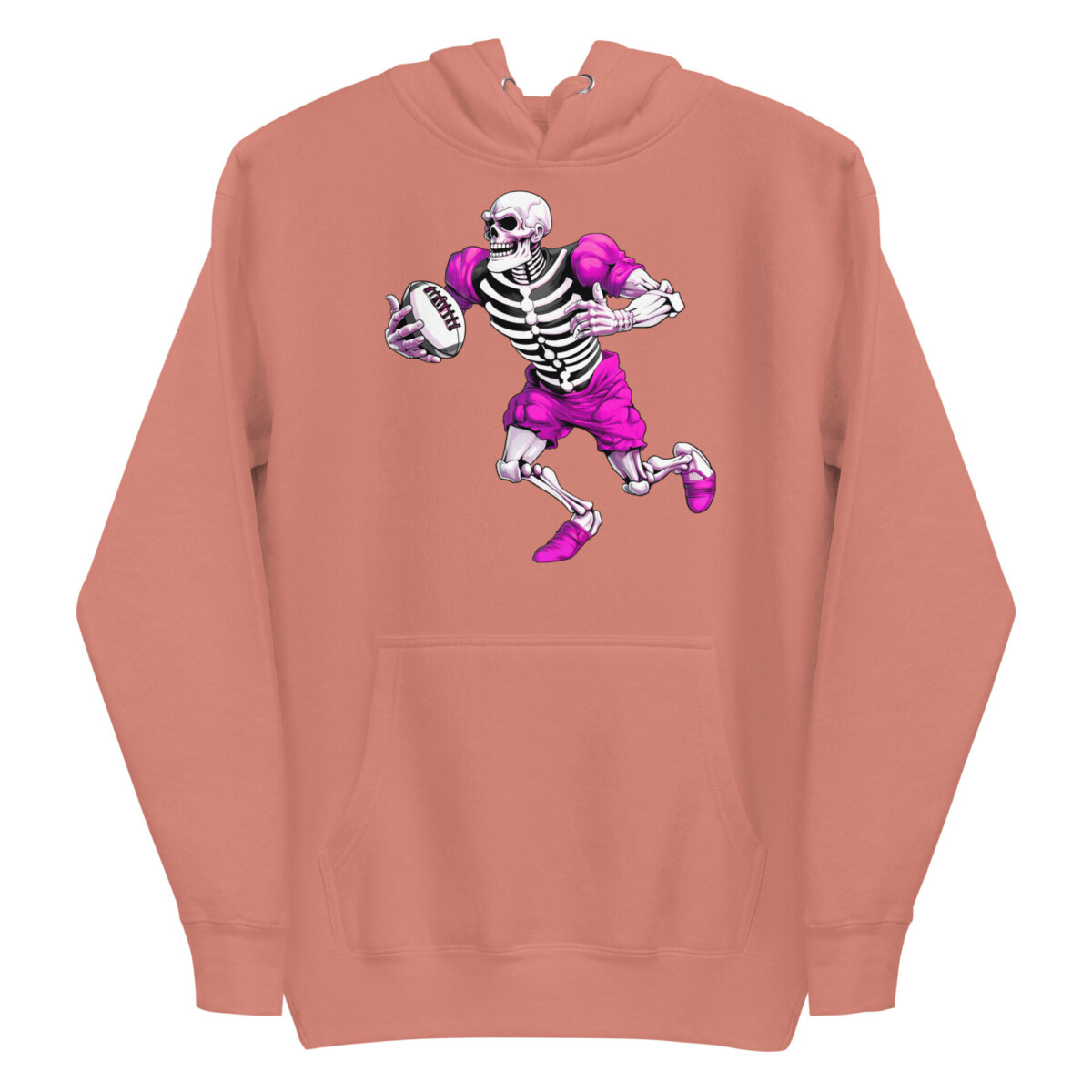 Rugby Skelett Frauen Kapuzenpulli Dusty Rose