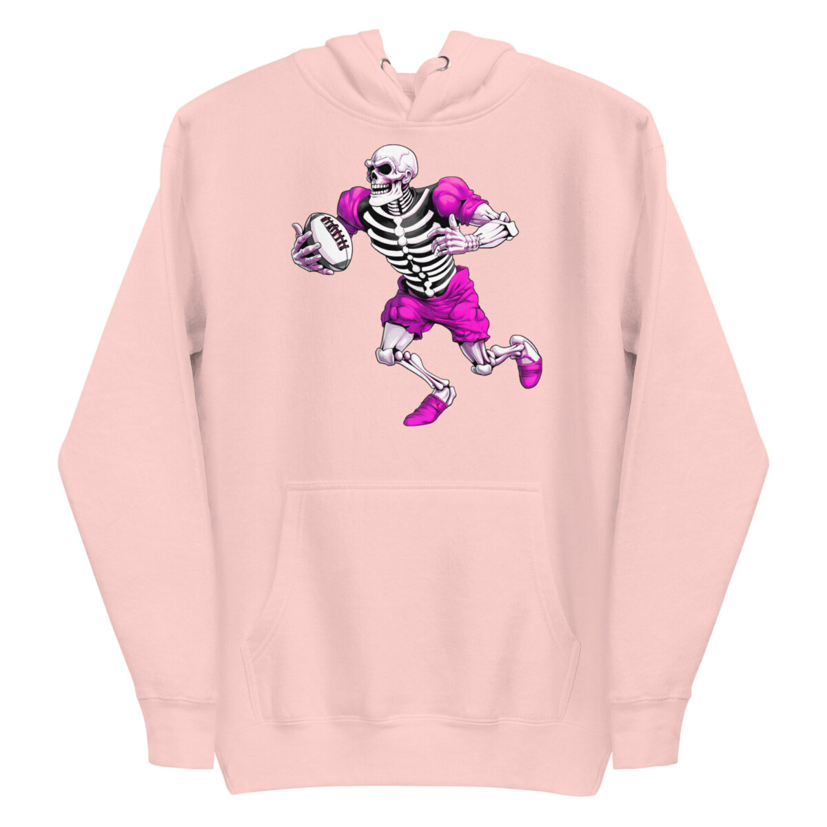 Rugby Skelett Frauen Kapuzenpulli Hellpink