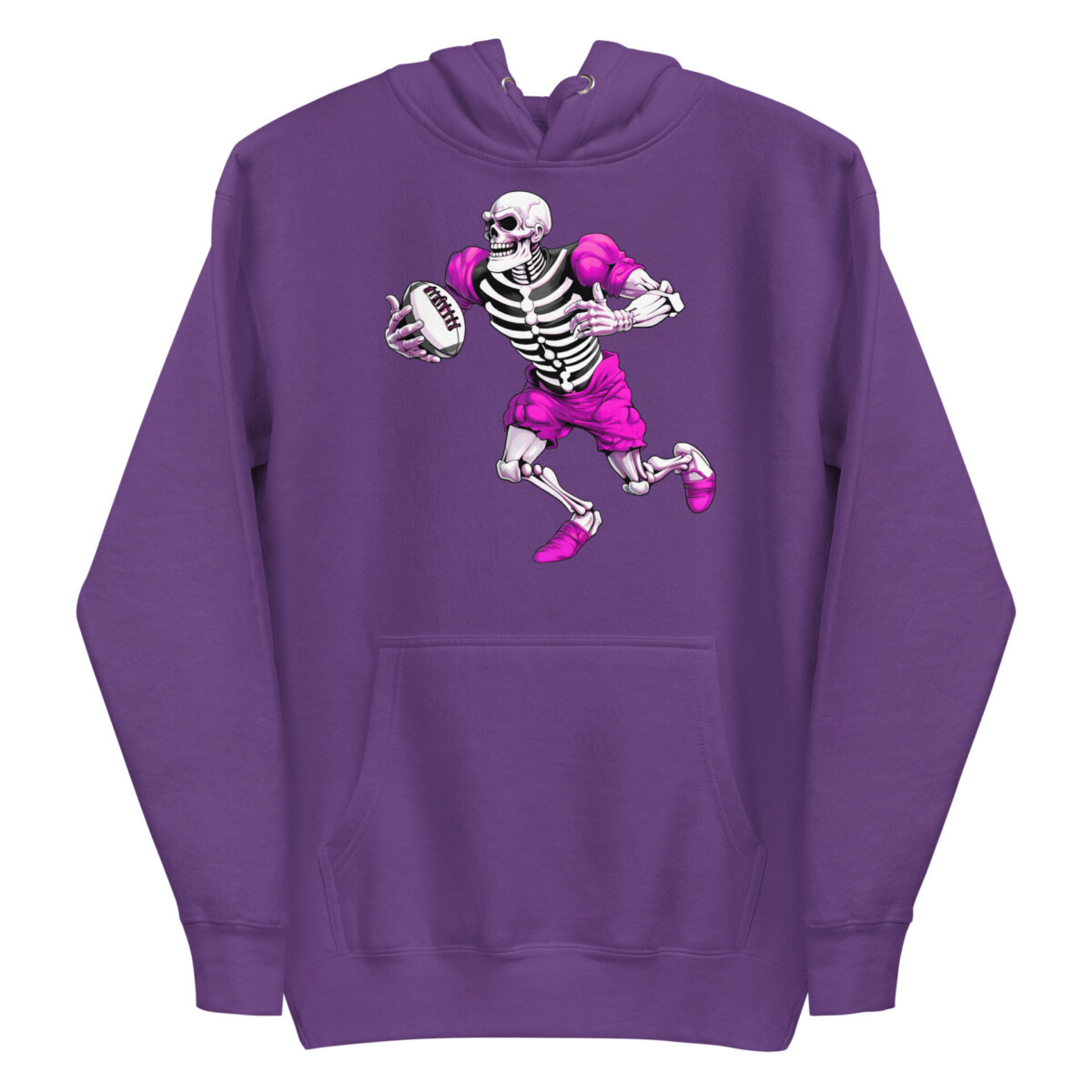 Rugby Skelett Frauen Kapuzenpulli Lila
