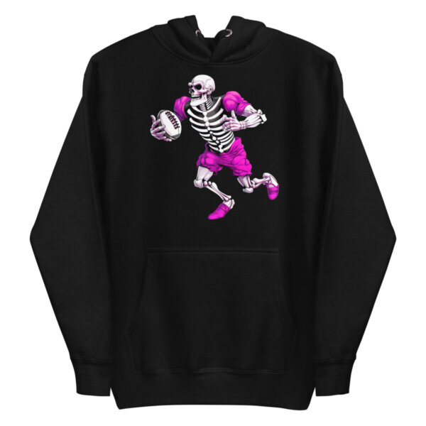 Rugby Skelett Frauen Kapuzenpulli Schwarz