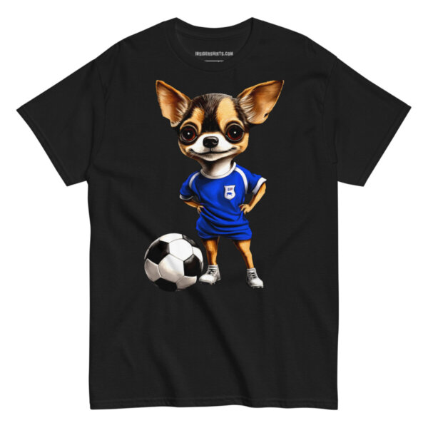 Chihuahua Fussball Maenner T Shirt Schwarz