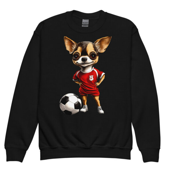 Chihuahua Fussballer Kinder Pullover Schwarz