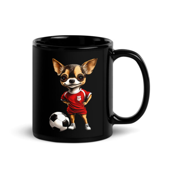 Chihuahua Fussballer Tasse Schwarz