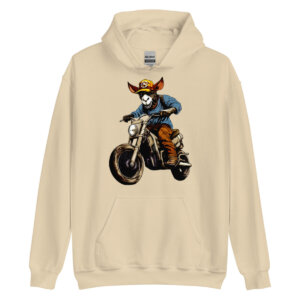 Esel Motorrad Maenner Kapuzenpulli Sand