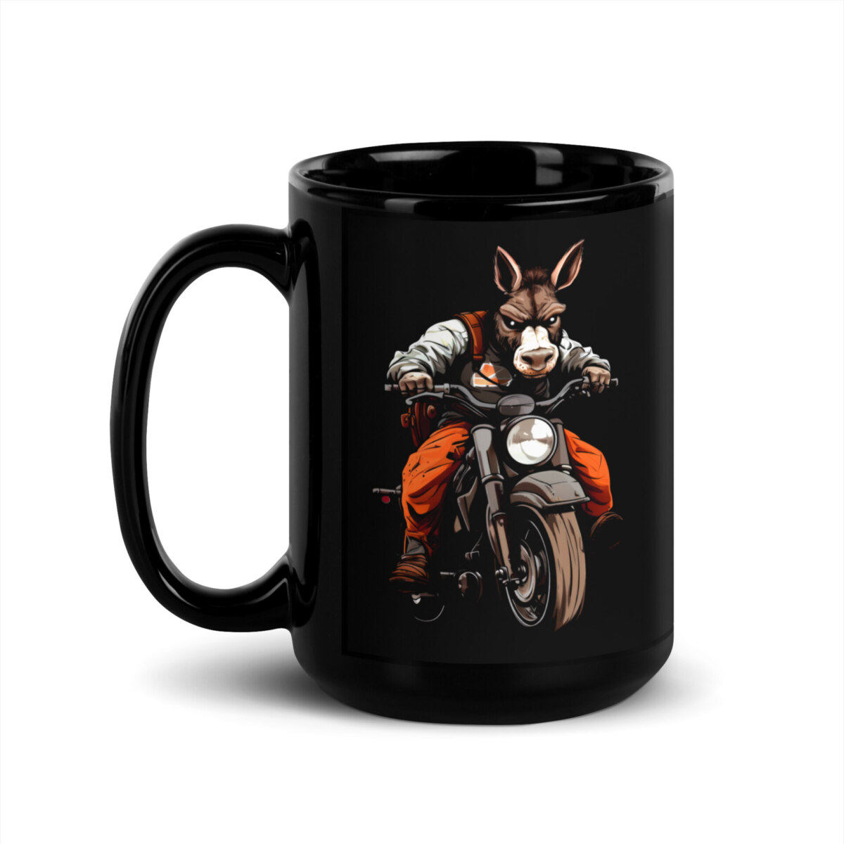 Esel Motorrad Tasse Schwarz
