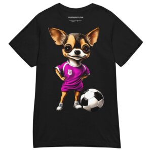 Fussball Chihuahua Frauen T Shirt Schwarz