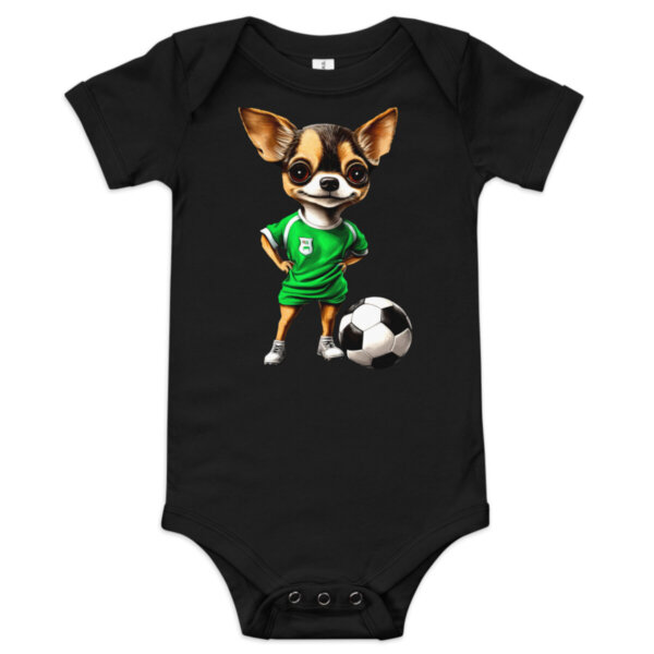 Fussballer Chihuahua Babybody Schwarz
