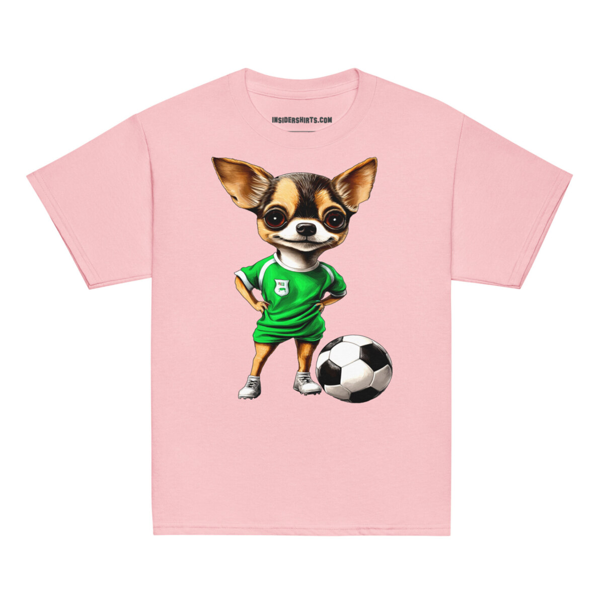 Fussballer Chihuahua Kinder T Shirt Hellpink