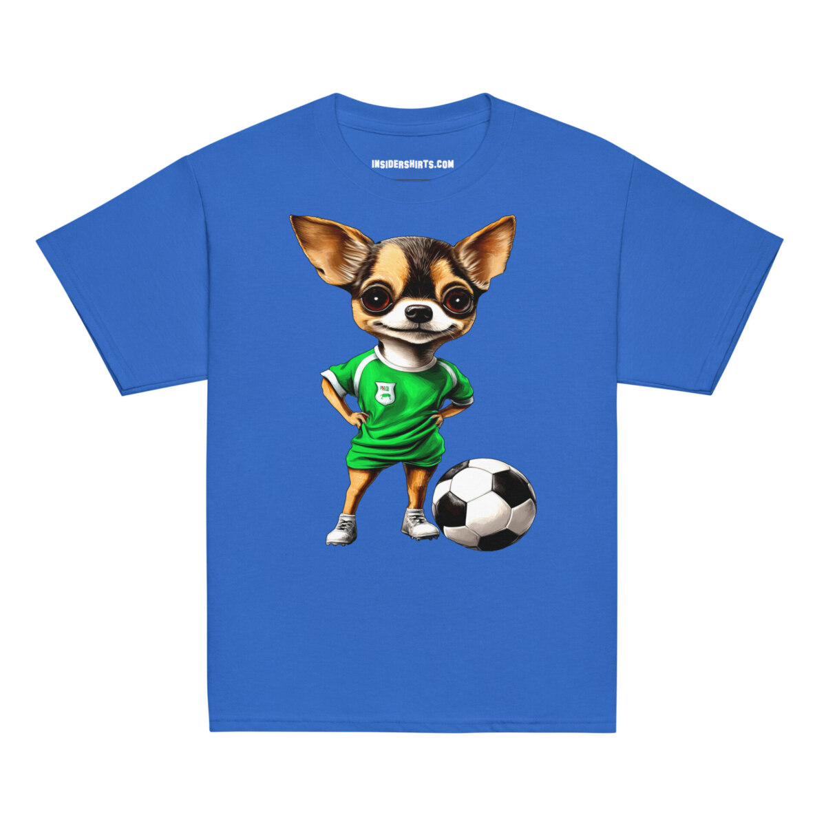 Fussballer Chihuahua Kinder T Shirt Royal