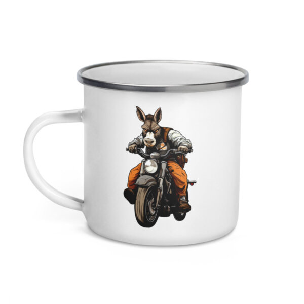 Motorrad Donkey Camping Tasse Emaille