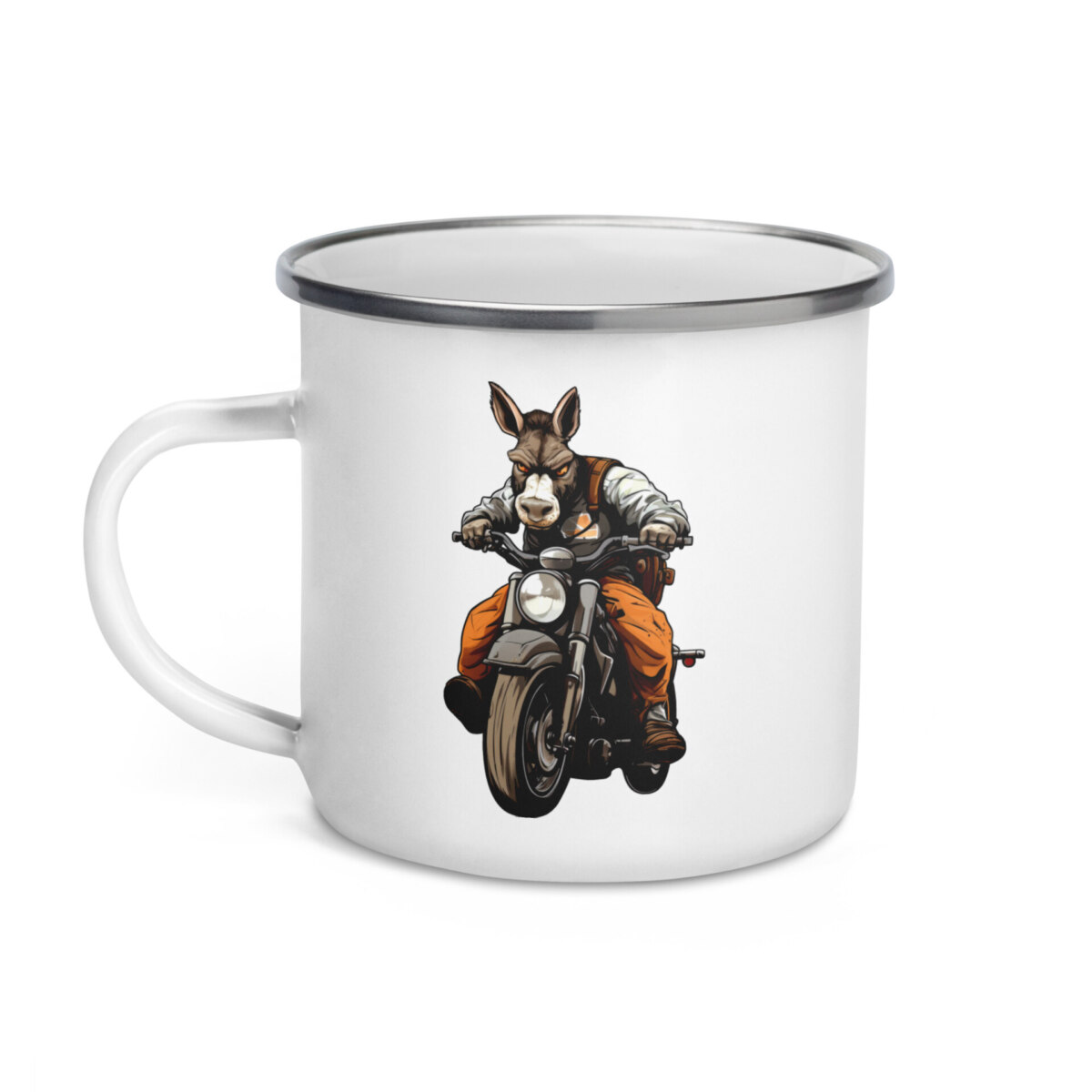 Motorrad Donkey Camping Tasse Emaille