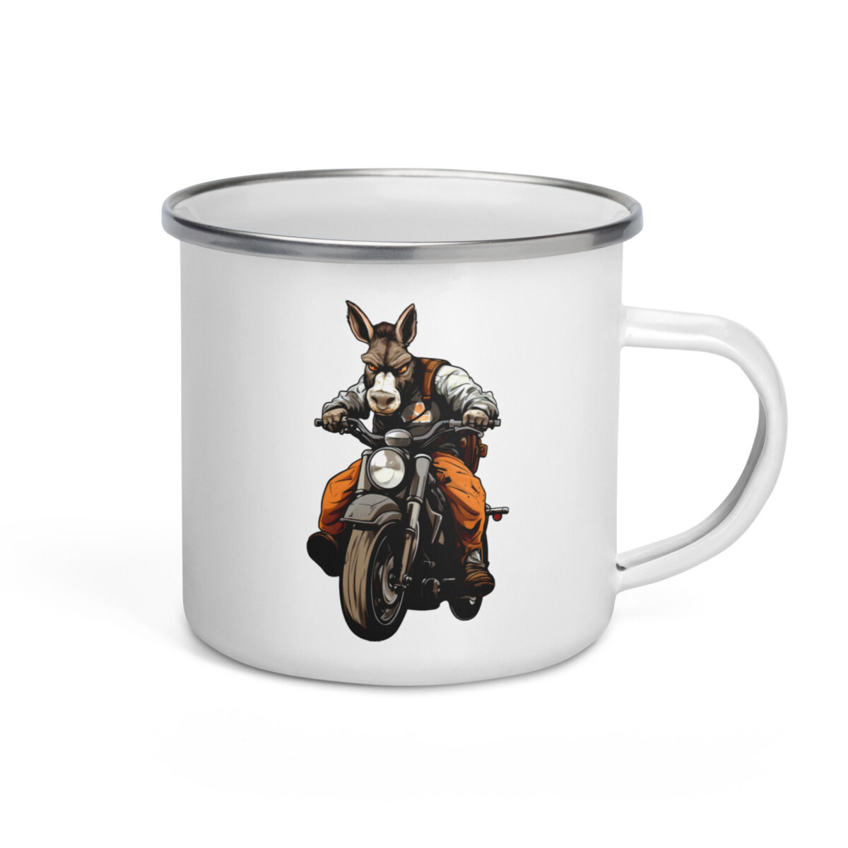 Motorrad Donkey Camping Tasse Emaille