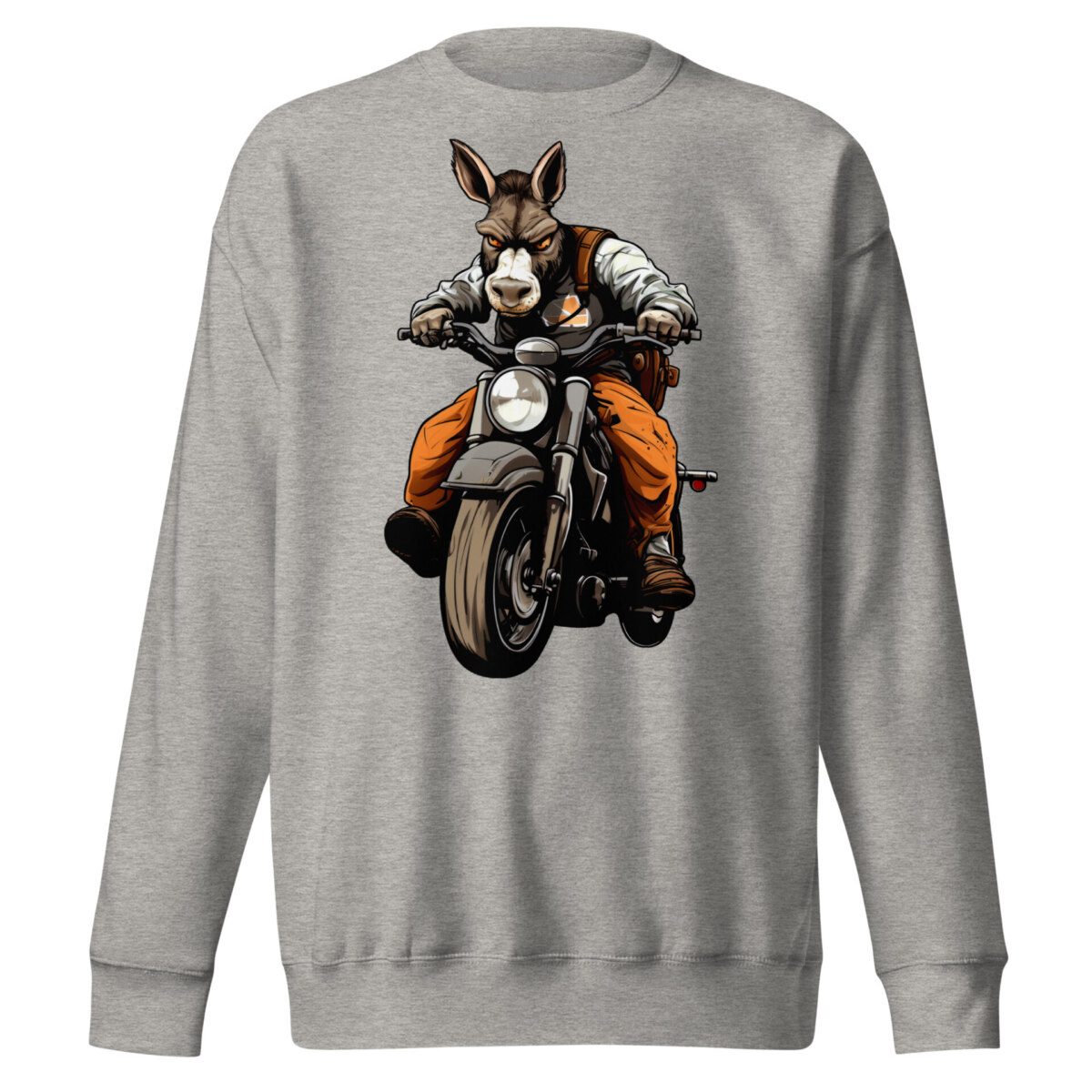Motorrad Donkey Maenner Pullover Carbon Grey