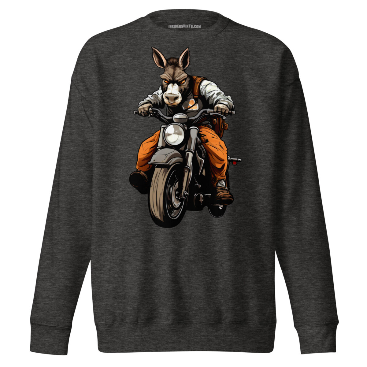 Motorrad Donkey Maenner Pullover Charcoal Heather